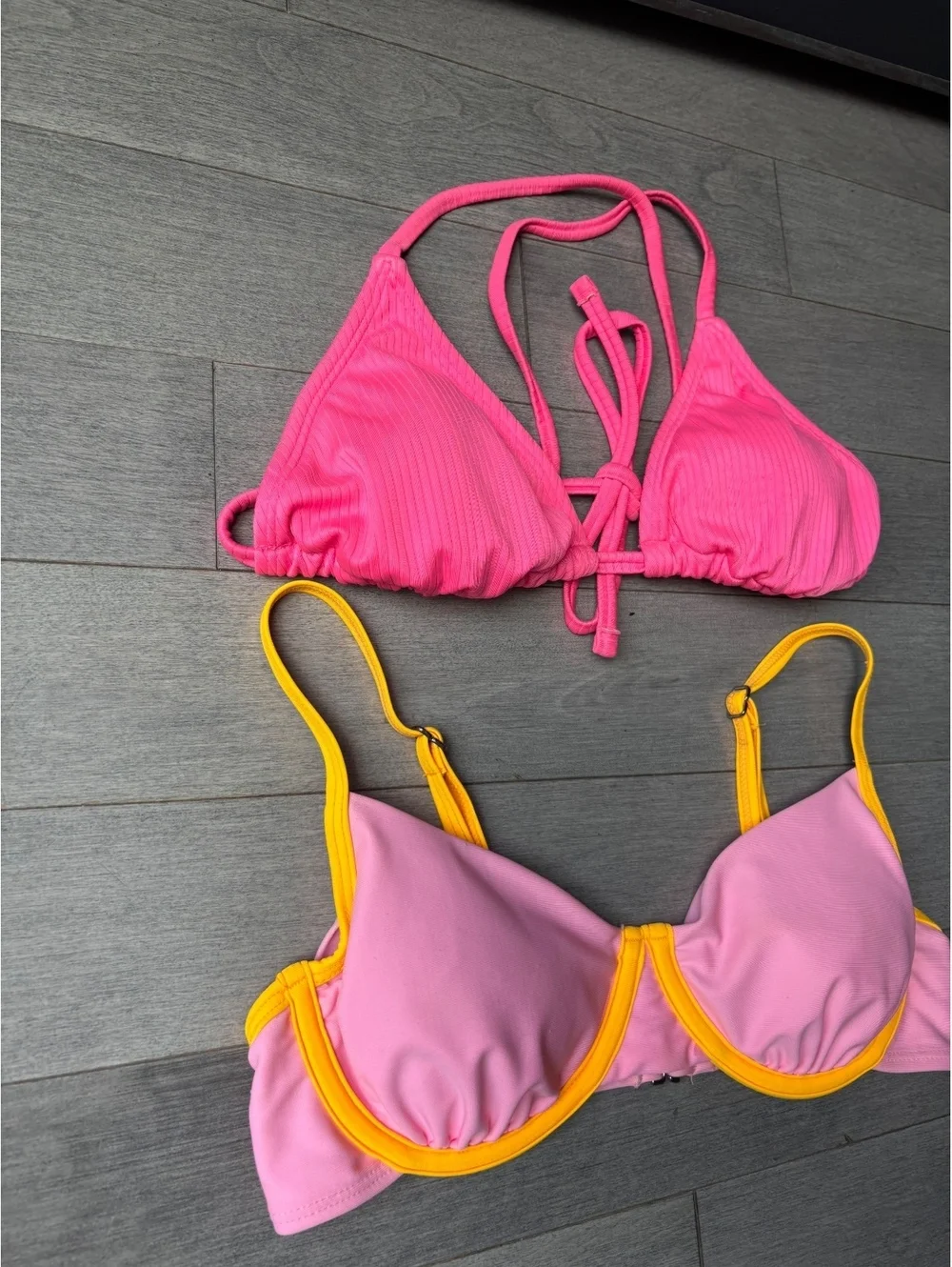 Lot of 2 junior girls wild fable pink halter bikini bathing suit top summer XS